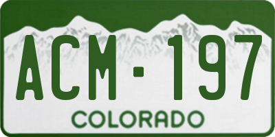 CO license plate ACM197