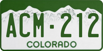 CO license plate ACM212