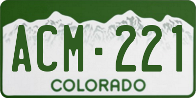 CO license plate ACM221