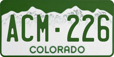 CO license plate ACM226