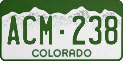 CO license plate ACM238