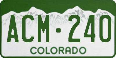 CO license plate ACM240