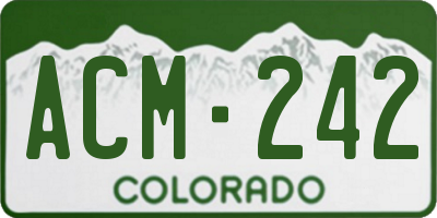 CO license plate ACM242