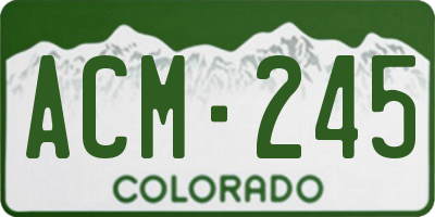 CO license plate ACM245