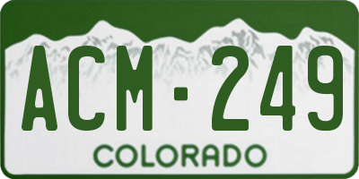 CO license plate ACM249