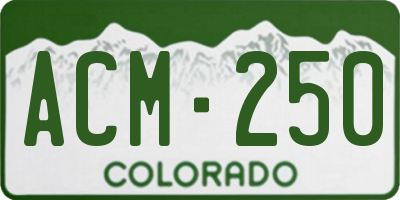 CO license plate ACM250