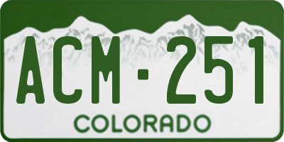 CO license plate ACM251