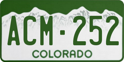 CO license plate ACM252