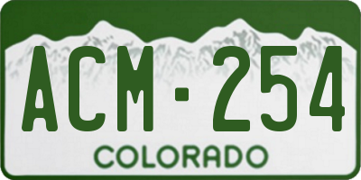 CO license plate ACM254