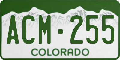 CO license plate ACM255