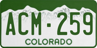 CO license plate ACM259