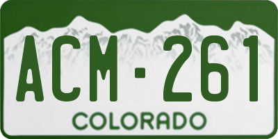 CO license plate ACM261