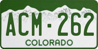 CO license plate ACM262