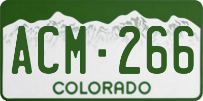 CO license plate ACM266