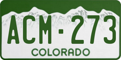 CO license plate ACM273
