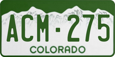 CO license plate ACM275