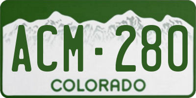 CO license plate ACM280