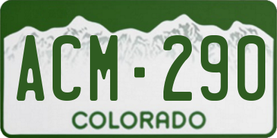 CO license plate ACM290