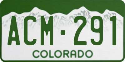 CO license plate ACM291