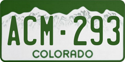 CO license plate ACM293