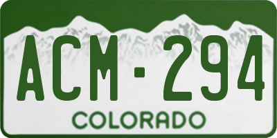 CO license plate ACM294