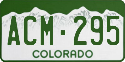 CO license plate ACM295