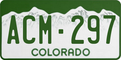 CO license plate ACM297