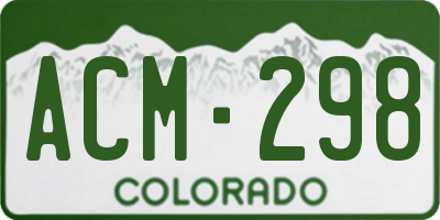 CO license plate ACM298