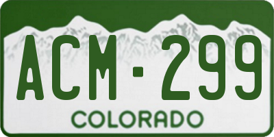 CO license plate ACM299