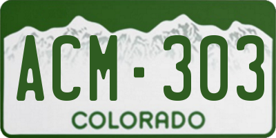 CO license plate ACM303