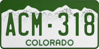 CO license plate ACM318