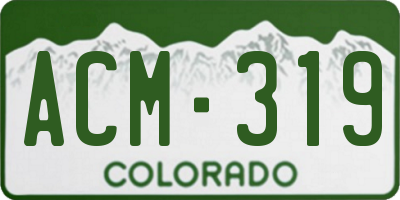 CO license plate ACM319