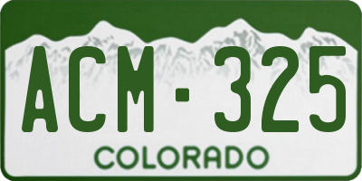 CO license plate ACM325