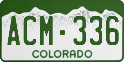 CO license plate ACM336