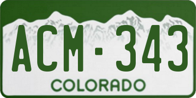 CO license plate ACM343