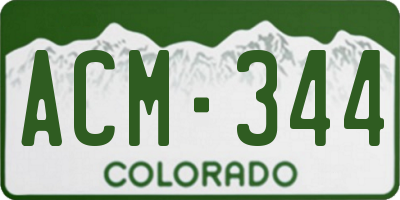 CO license plate ACM344