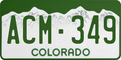 CO license plate ACM349