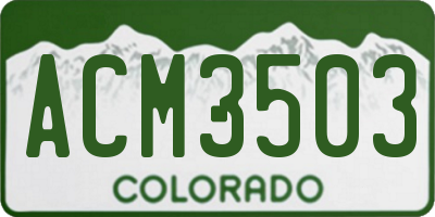 CO license plate ACM3503