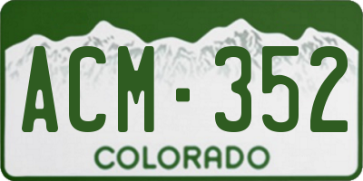 CO license plate ACM352