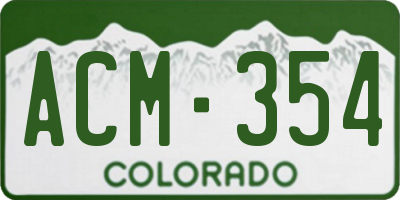 CO license plate ACM354