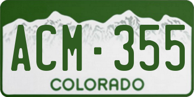 CO license plate ACM355