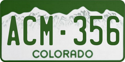 CO license plate ACM356