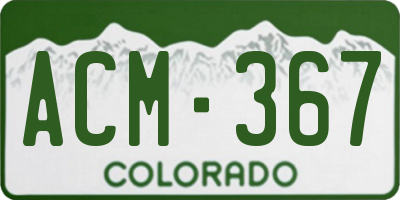 CO license plate ACM367