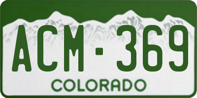CO license plate ACM369