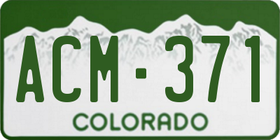 CO license plate ACM371