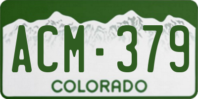 CO license plate ACM379