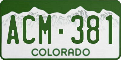 CO license plate ACM381