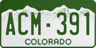 CO license plate ACM391