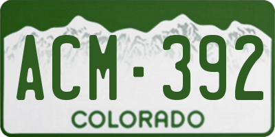 CO license plate ACM392