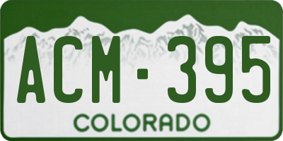 CO license plate ACM395